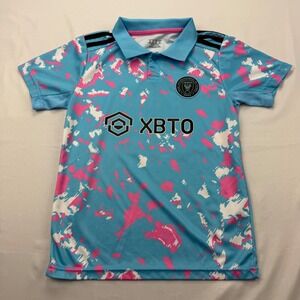Inter Miami CF Messi 10 Soccer Jersey Youth 22 Blue Pink Camo XBTO Polo Shirt